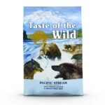Taste of the Wild Pacific Stream Canine Recipe dog food bag – grain-free salmon-based dog food with high-quality protein and natural nutrition