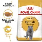 Royal Canin British Shorthair Adult Cat Food 4kg bag – breed-specific dry cat food for muscle and heart health